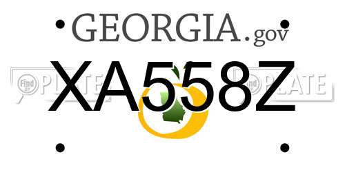 XA558Z Georgia License Plate