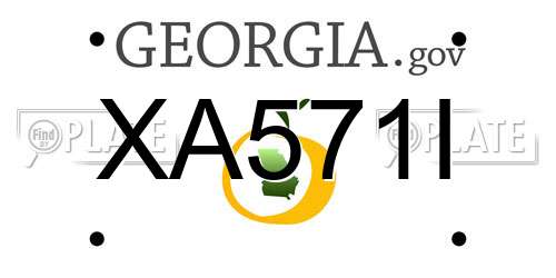 XA571I Georgia License Plate