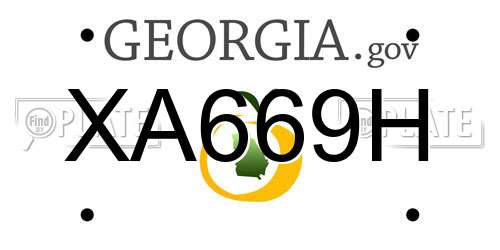 XA669H Georgia License Plate