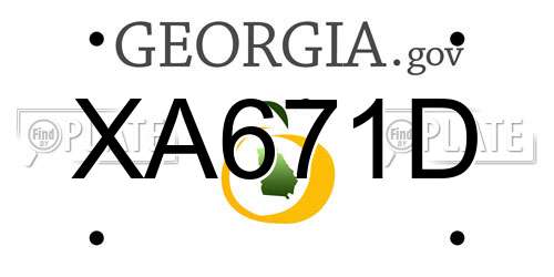 XA671D Georgia License Plate