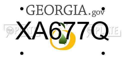 XA677Q Georgia License Plate