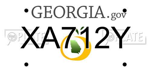 XA712Y Georgia License Plate