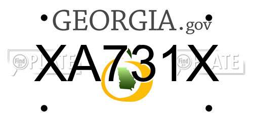 XA731X Georgia License Plate