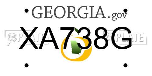 XA738G Georgia License Plate