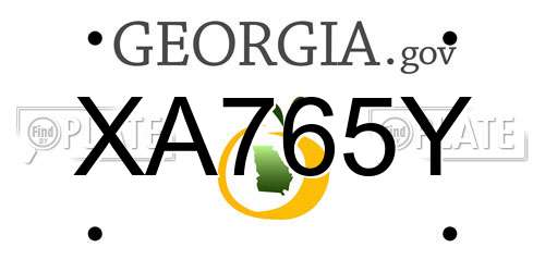 XA765Y Georgia License Plate