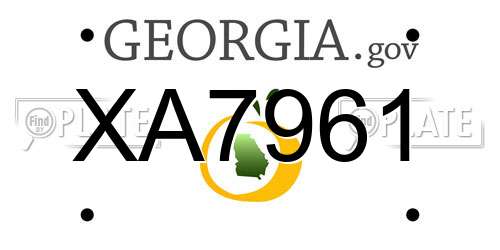 XA7961 Georgia License Plate