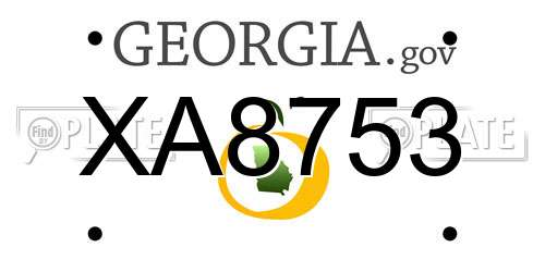 XA8753 Georgia License Plate