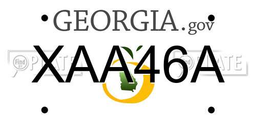 XAA46A Georgia License Plate