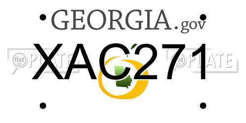 XAC271 Georgia License Plate