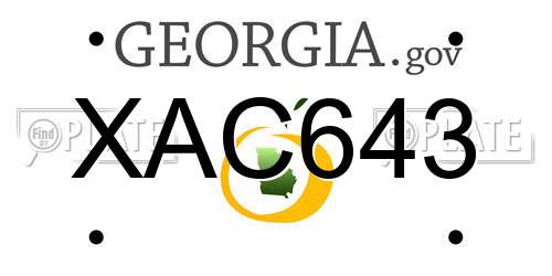 XAC643 Georgia License Plate
