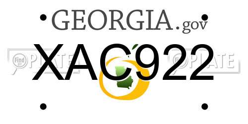 XAC922 Georgia License Plate