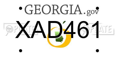 XAD461 Georgia License Plate
