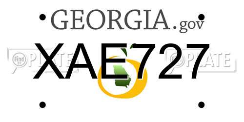 XAE727 Georgia License Plate
