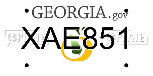 XAE851 Georgia License Plate
