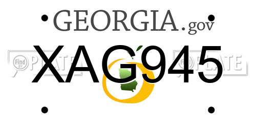 XAG945 Georgia License Plate