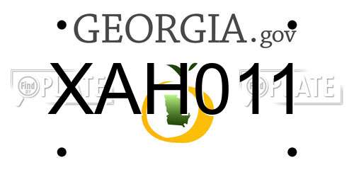 XAH011 Georgia License Plate