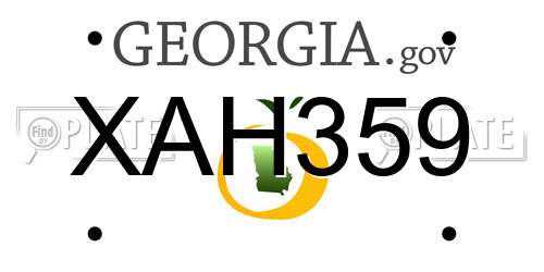 XAH359 Georgia License Plate