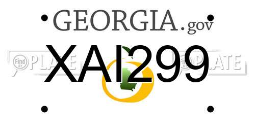 XAI299 Georgia License Plate