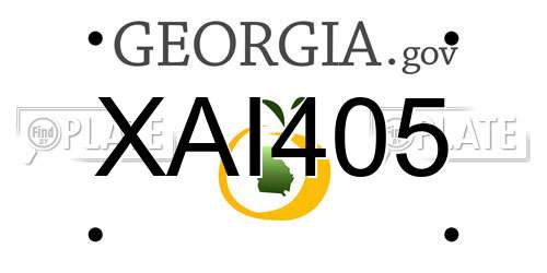 XAI405 Georgia License Plate