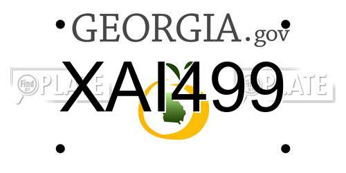 XAI499 Georgia License Plate
