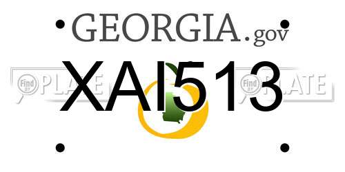 XAI513 Georgia License Plate