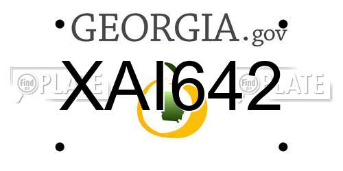 XAI642 Georgia License Plate