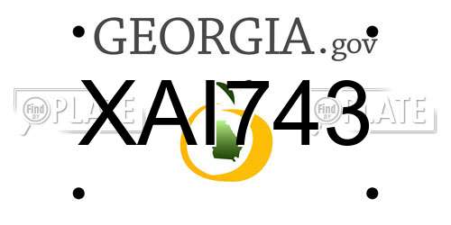 XAI743 Georgia License Plate