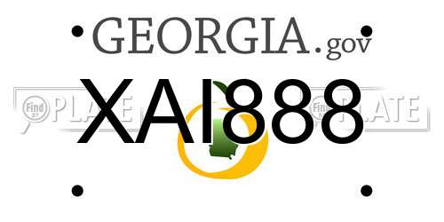 XAI888 Georgia License Plate
