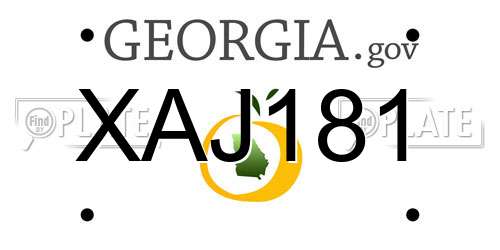 XAJ181 Georgia License Plate