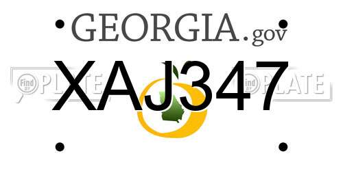 XAJ347 Georgia License Plate