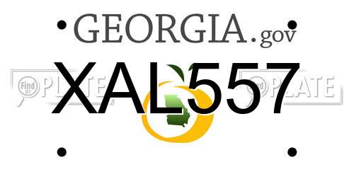 XAL557 Georgia License Plate
