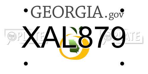 XAL879 Georgia License Plate