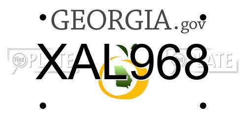 XAL968 Georgia License Plate