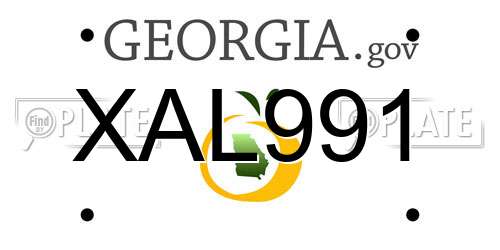 XAL991 Georgia License Plate