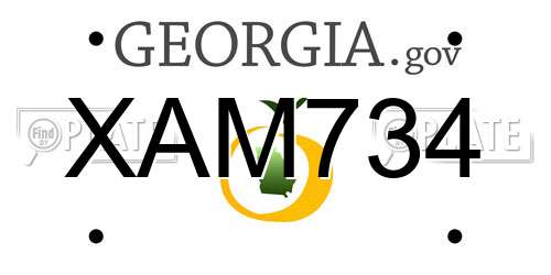 XAM734 Georgia License Plate