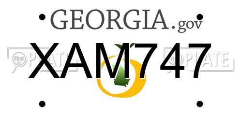 XAM747 Georgia License Plate