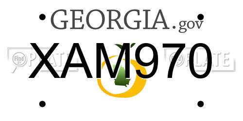XAM970 Georgia License Plate
