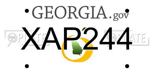XAP244 Georgia License Plate