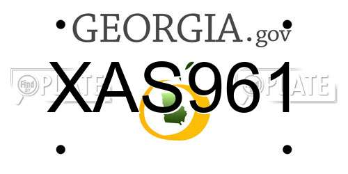 XAS961 Georgia License Plate