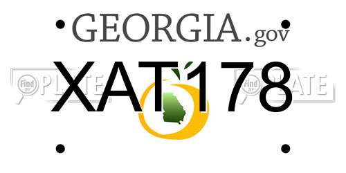 XAT178 Georgia License Plate