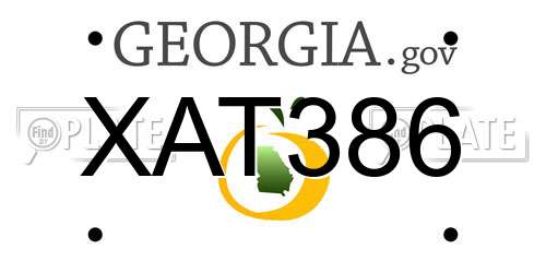 XAT386 Georgia License Plate