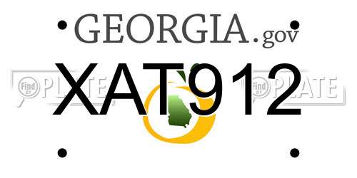 XAT912 Georgia License Plate