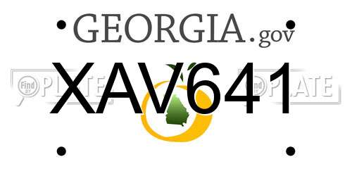 XAV641 Georgia License Plate