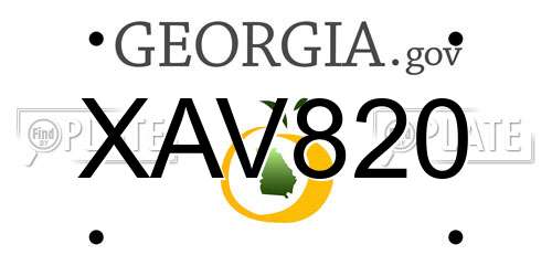 XAV820 Georgia License Plate