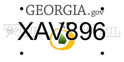 XAV896 Georgia License Plate