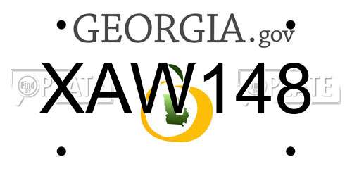 XAW148 Georgia License Plate