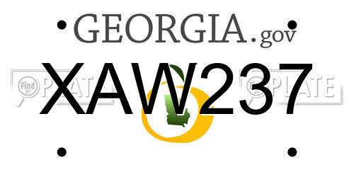 XAW237 Georgia License Plate
