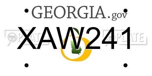 XAW241 Georgia License Plate