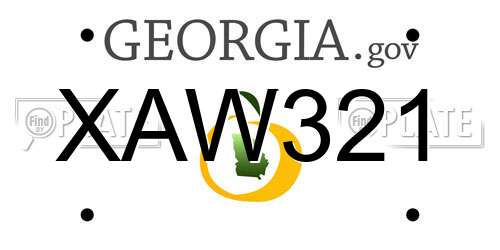 XAW321 Georgia License Plate