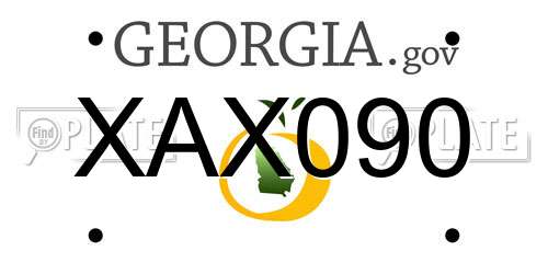 XAX090 Georgia License Plate